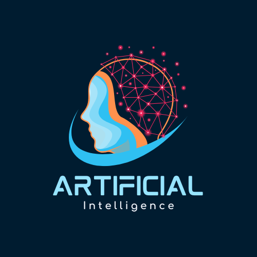 Blue Modern Artificial Intelligence Technology Logo